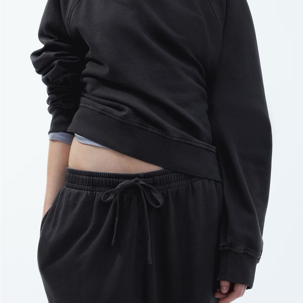 H&M Washed Cotton Sweatshirt size S and Sweatpants size M in Dark Grey
